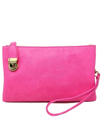 Womens Multi Compartment Functional Crossbody Bag WU020B FUSCHIA
